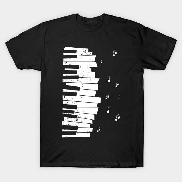 Piano keys and notes T-Shirt by Franja